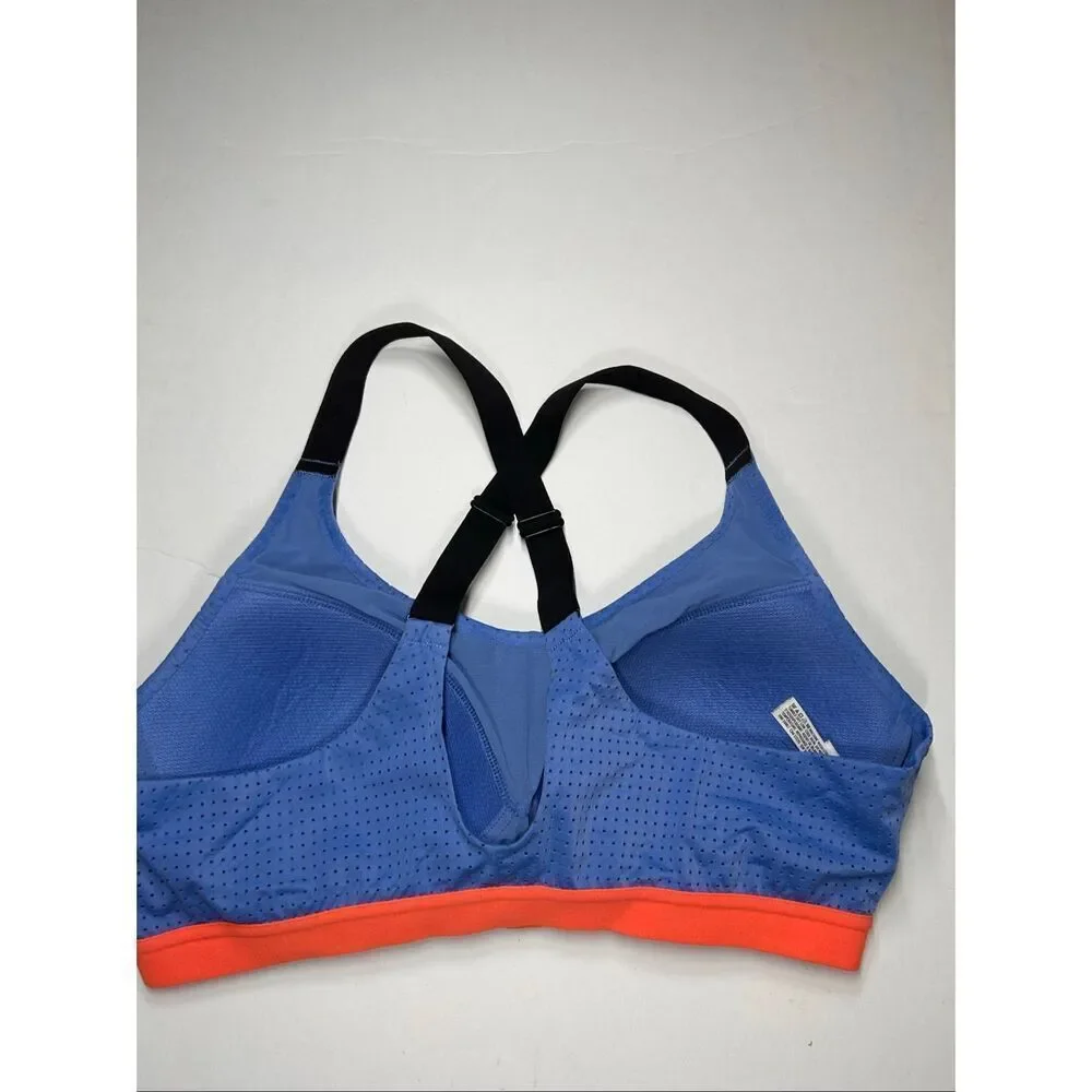 Victoria Secret Sport Blue & Orange Racerback Sports Bra Size 36B Padded Mesh - Picture 2 of 6